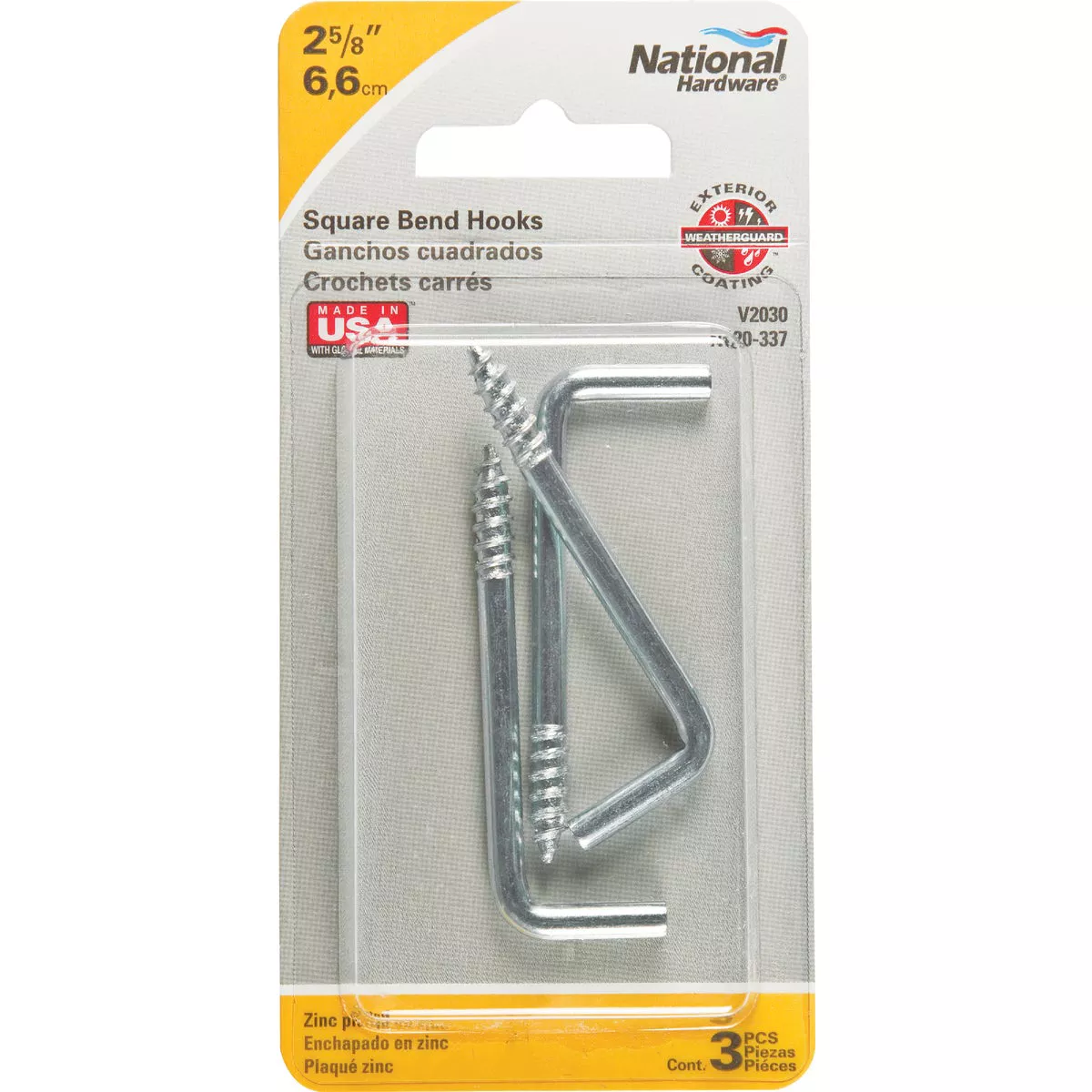 National Hardware Square Bend Screw Hook Shoulder Hook (3 Count) - photo 2
