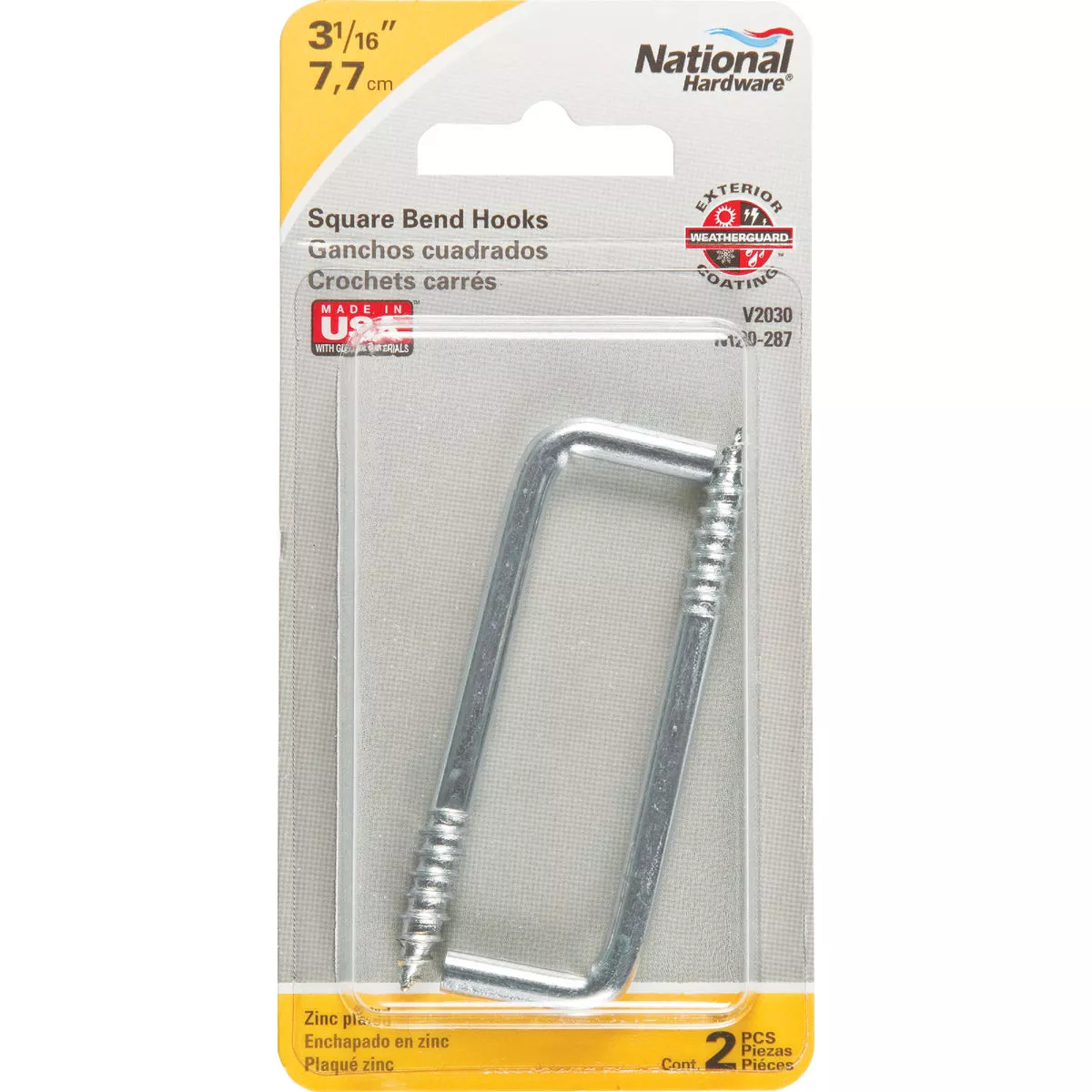 National Hardware Square Bend Screw Hook Shoulder Hook (2 Count) - photo 2