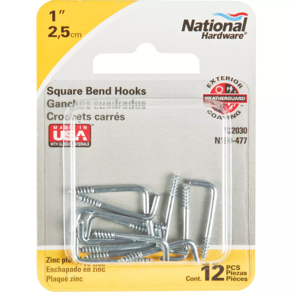 National Hardware Square Bend Screw Hook Shoulder Hook (12 Count) - photo 2