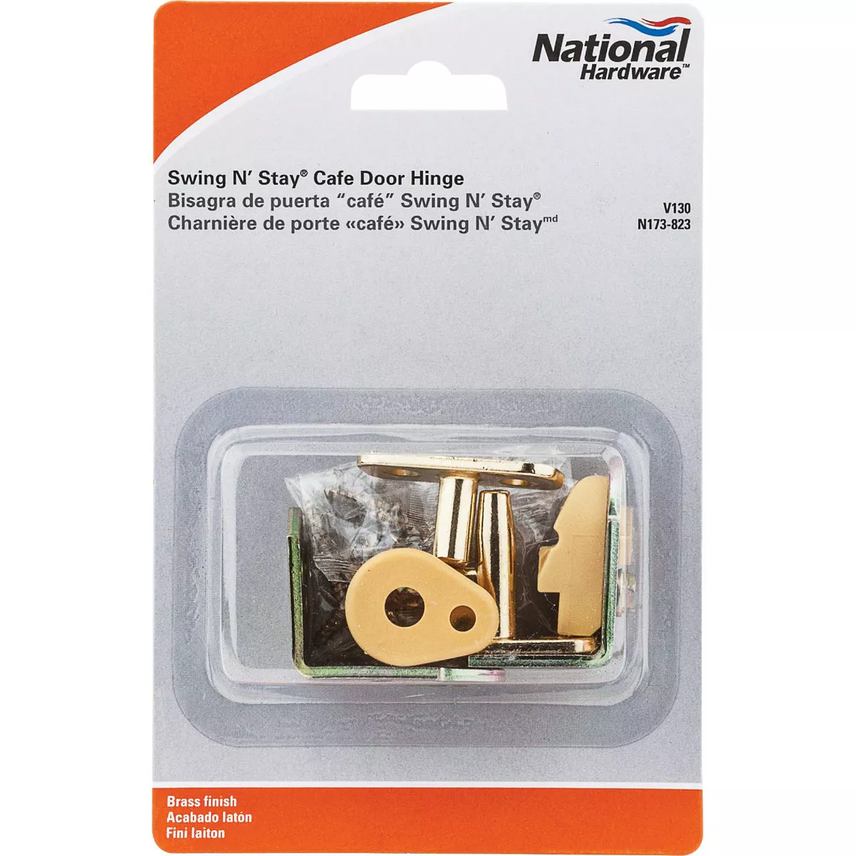 National Hardware 3/4 In. to 1-3/8 In. Satin Brass Swing & Stay Door Hinge - photo 2