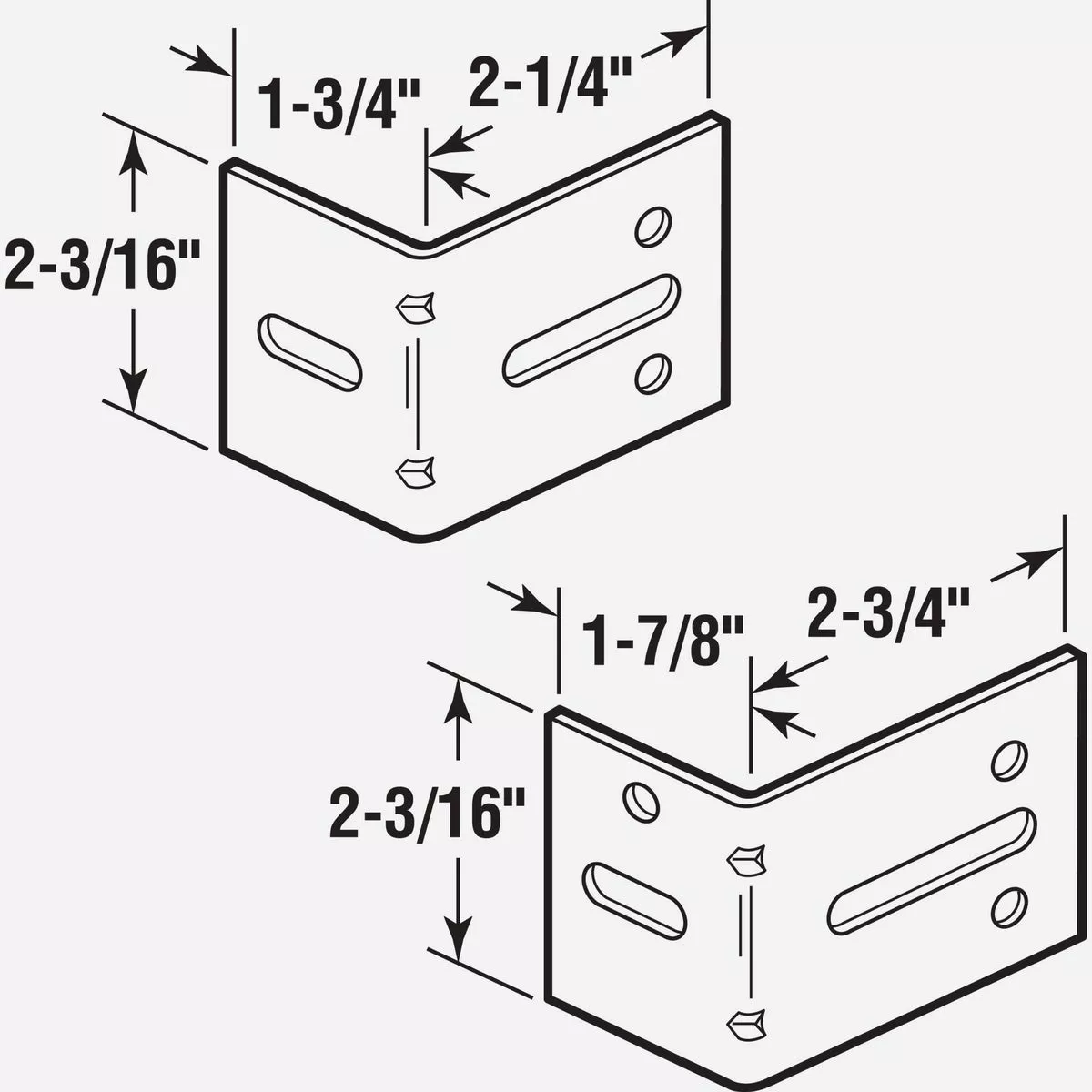 Prime-Line 2-1/4 In. & 2-3/4 In. Steel Track Brackets (2-Count) | Do it ...