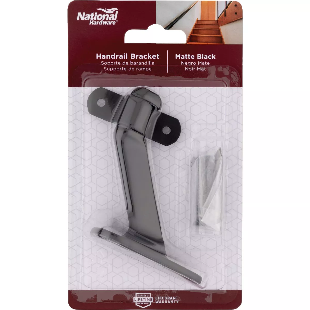 National Hardware Matte Black Handrail Bracket - photo 2