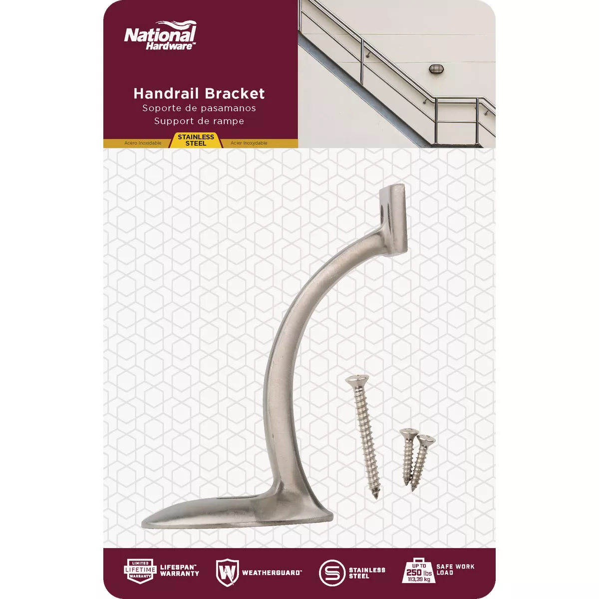 National Hardware Stainless Steel Handrail Bracket - photo 2