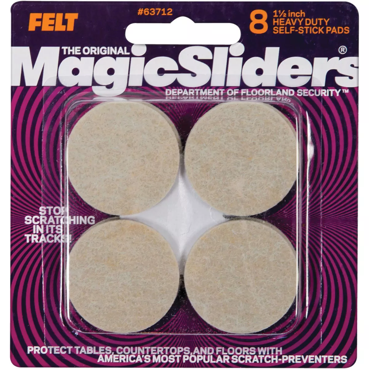 Magic Sliders 1-1/2 In. Round Oatmeal Self Adhesive Felt Pads (8-Pack) - photo 2