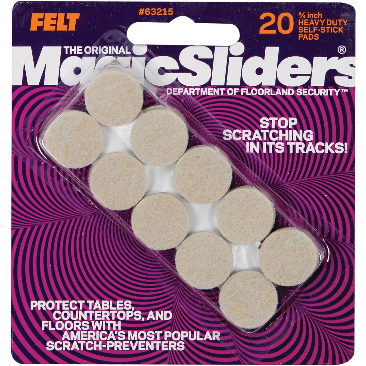 Magic Sliders 3/4 In. Oatmeal Self Adhesive Felt Pads,(20-Count) - photo 2