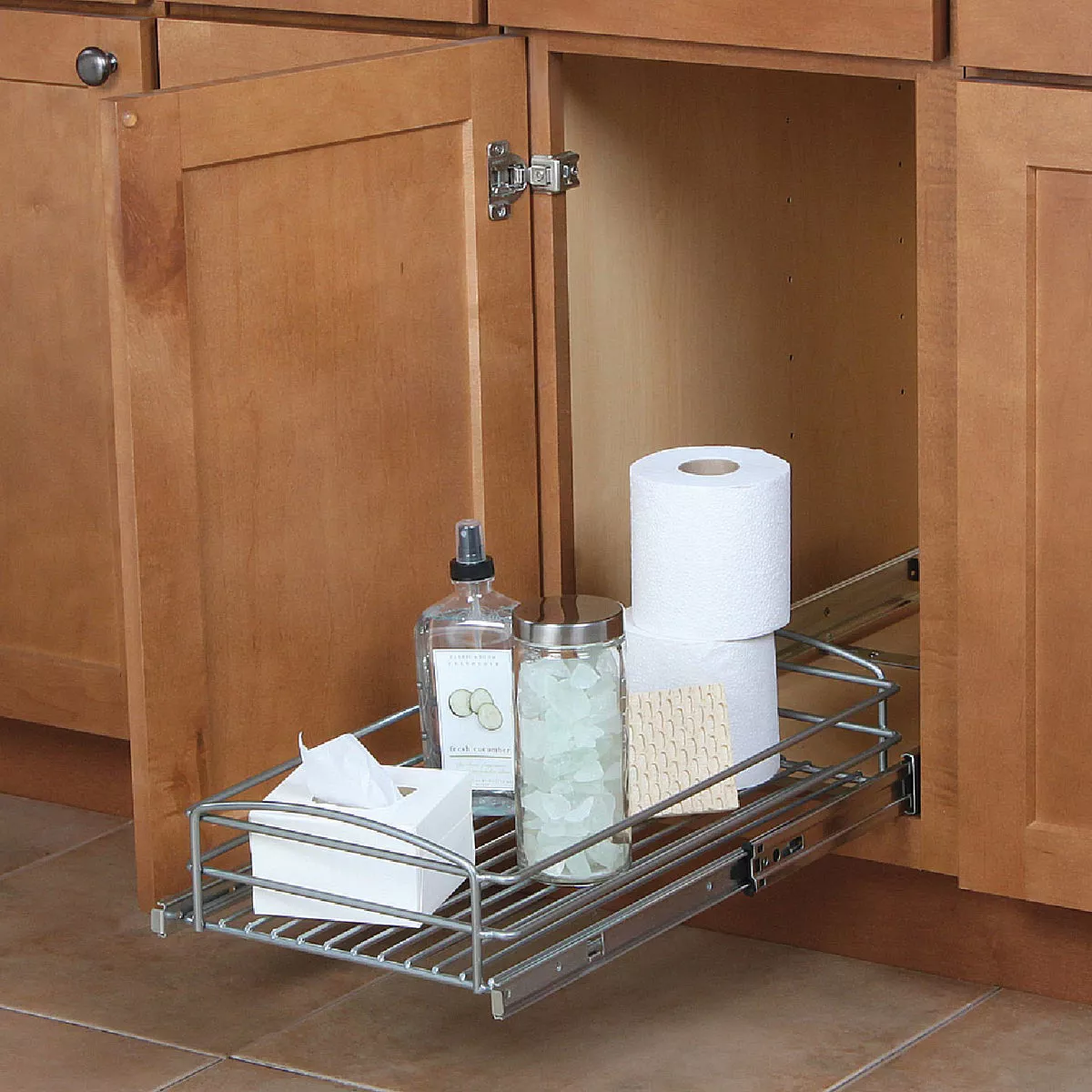Knape & Vogt Real Solutions 11 In. Silver Multi-Use Pull-Out Basket Cabinet Organizer - photo 4