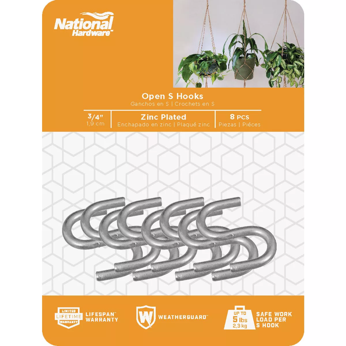 National Hardware 3/4 In. Zinc Heavy Open S Hook (8 Ct.) - photo 2