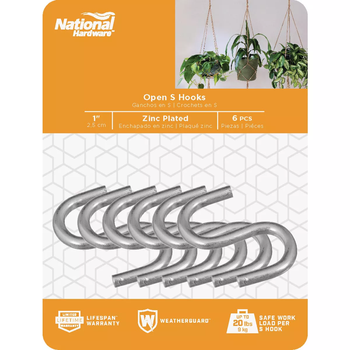 National Hardware 1 In. Zinc Heavy Open S Hook (6 Ct.) - photo 2