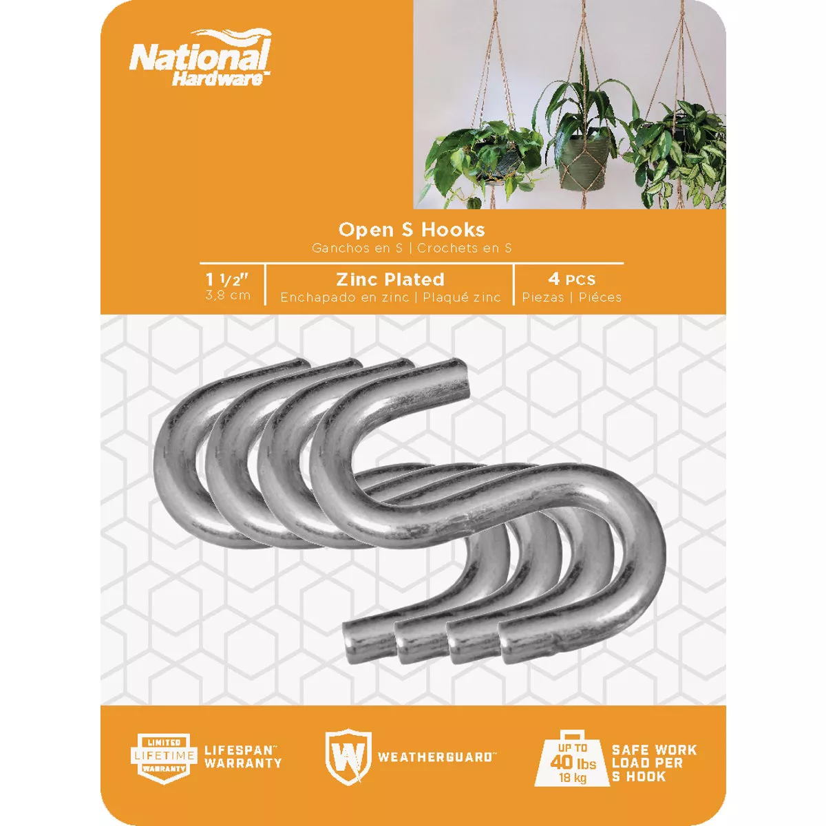 National Hardware 1-1/2 In. Zinc Heavy Open S Hook (4 Ct.) - photo 2