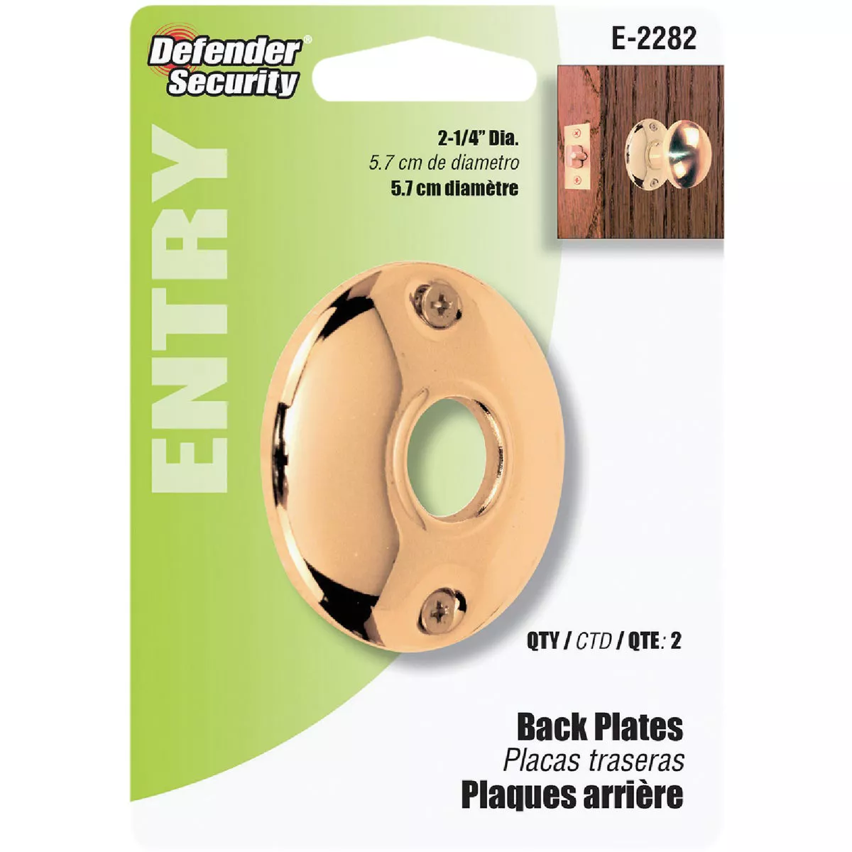 Defender Security 2-1/4 In. Replacement Door Knob Rose - photo 2