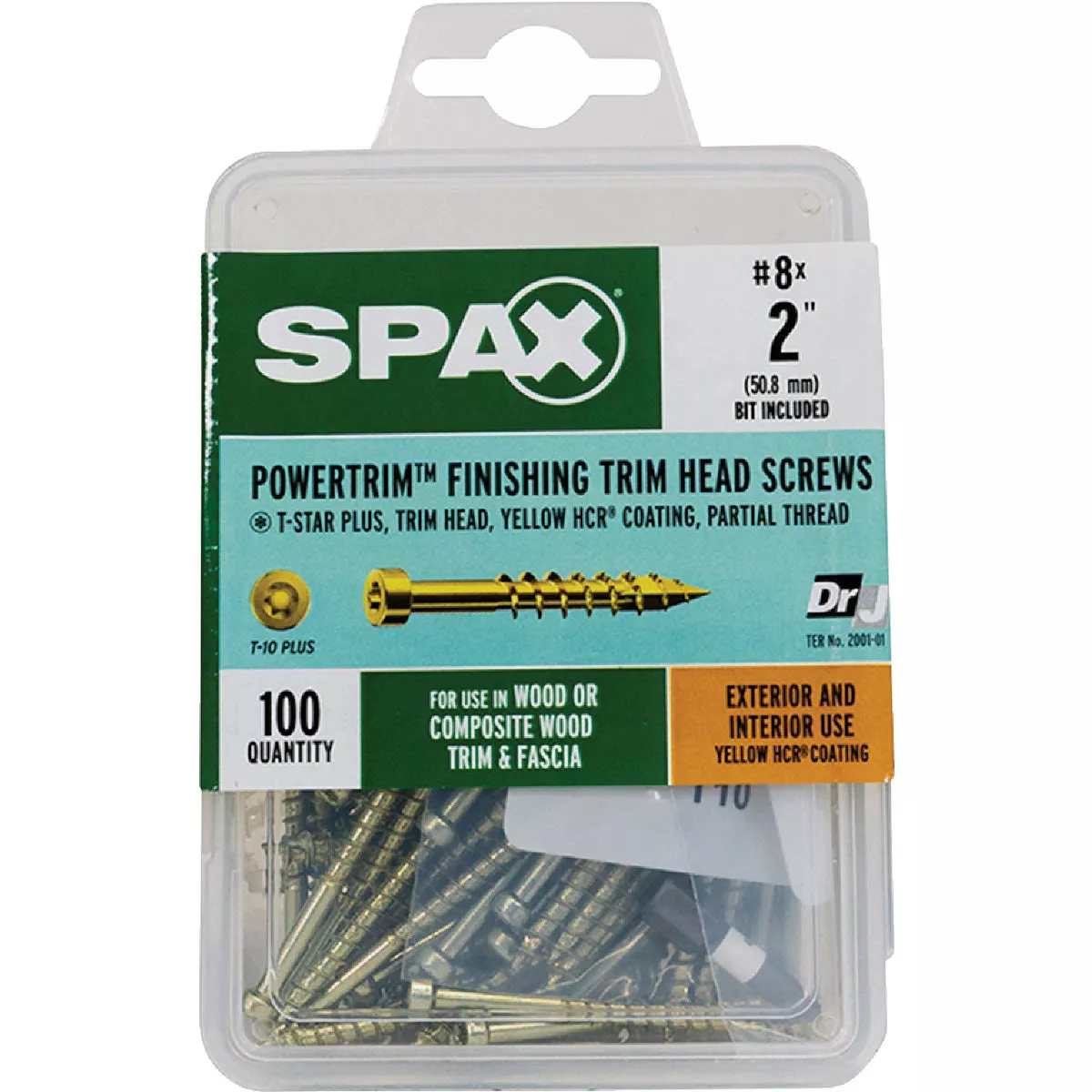 SPAX #8 x 2 In. T10 Plus Cylindrical Head HCR (Exterior Rated) Yellow Trim Screw (100 Ct.) - photo 4