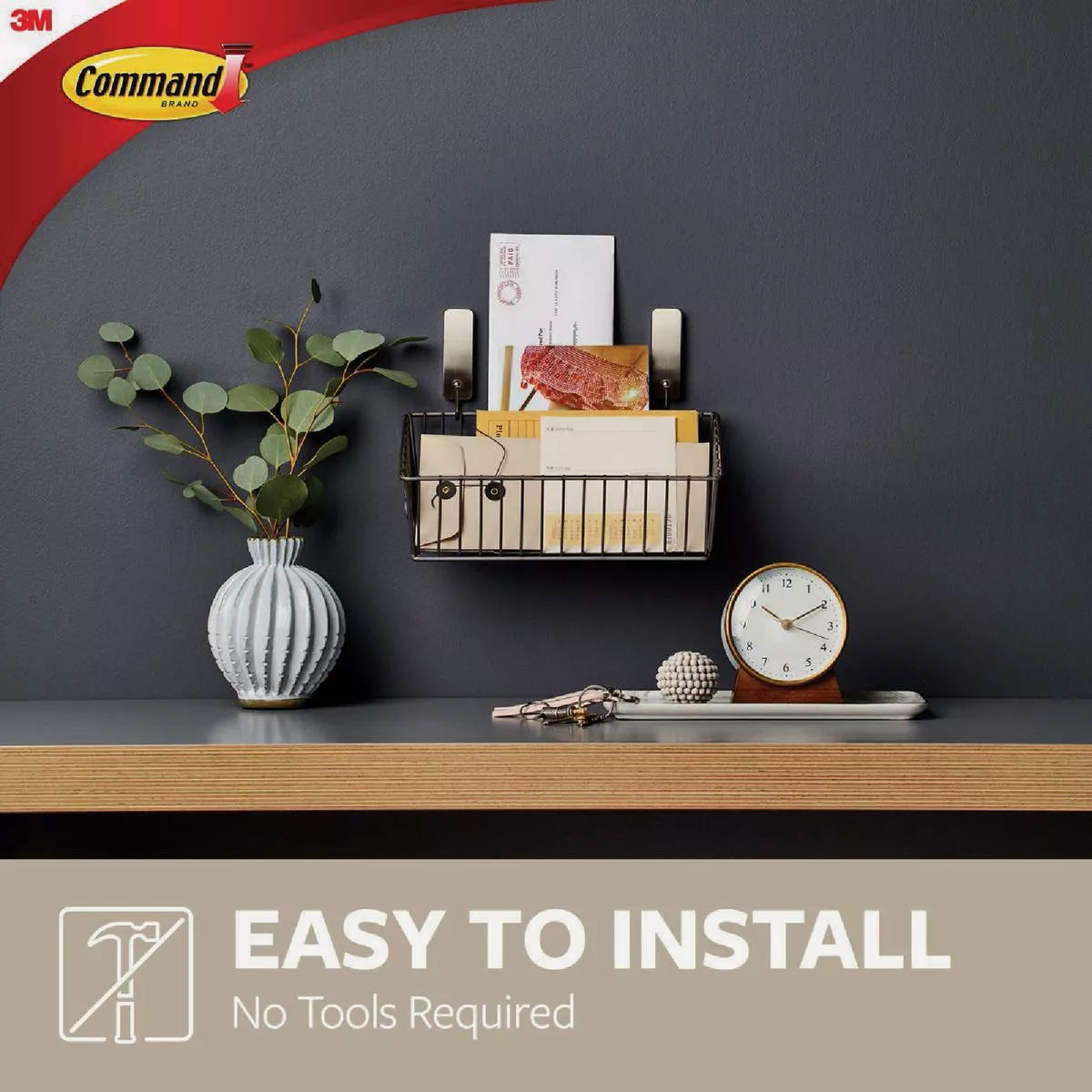 Command Medium Brushed Nickel Decorative Hook, 2 Hooks, 4 Strips - photo 7