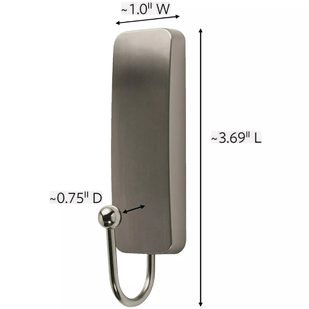 Command Medium Brushed Nickel Decorative Hook, 2 Hooks, 4 Strips - photo 2