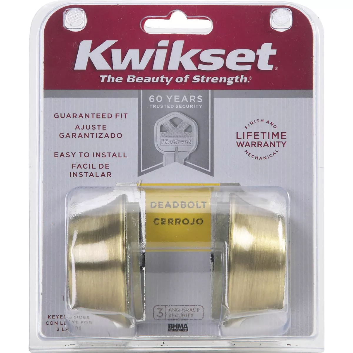 Kwikset Antique Brass Adjustable Latch Double Cylinder Deadbolt - photo 2