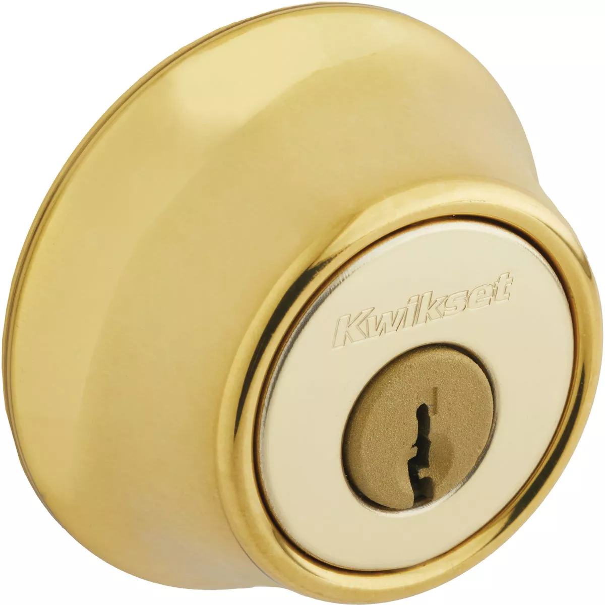 Kwikset Polished Brass Single Cylinder Deadbolt - photo 4