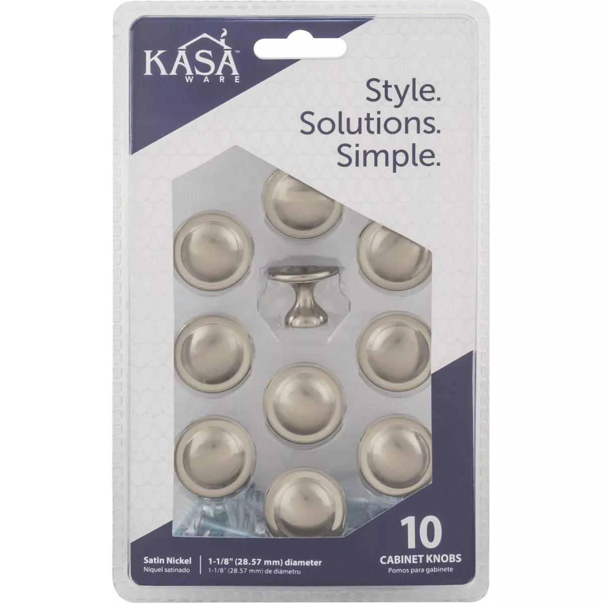 KasaWare 1-1/8 In. Diameter Satin Nickel Cabinet Knob (10-Pack) - photo 2