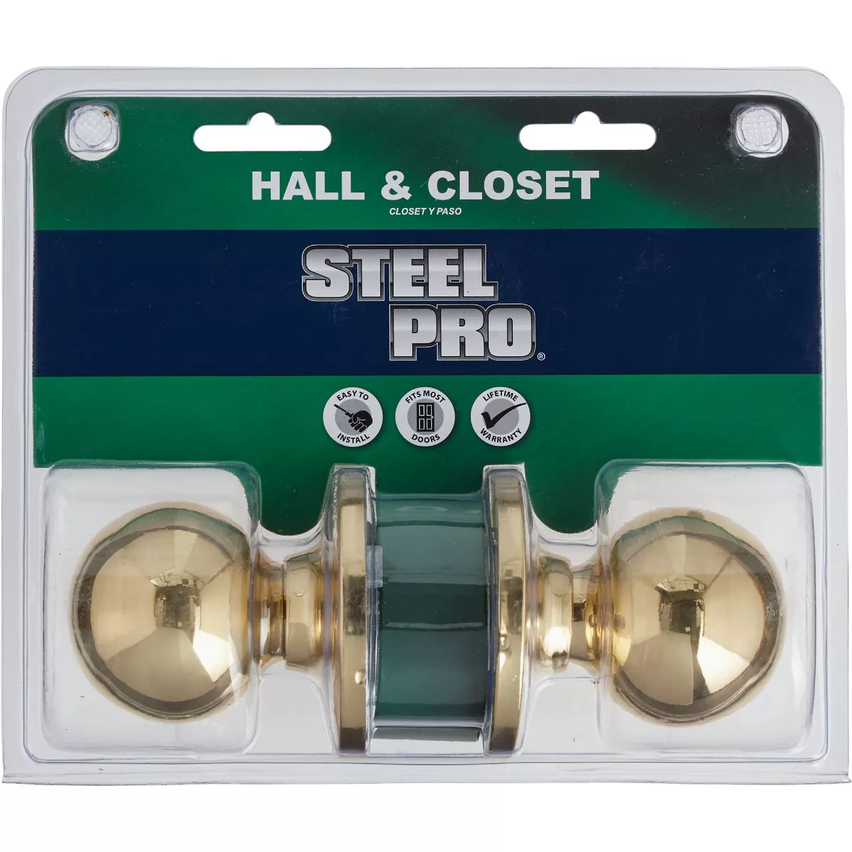 Steel Pro Polished Brass Hall & Closet Door Knob - photo 2