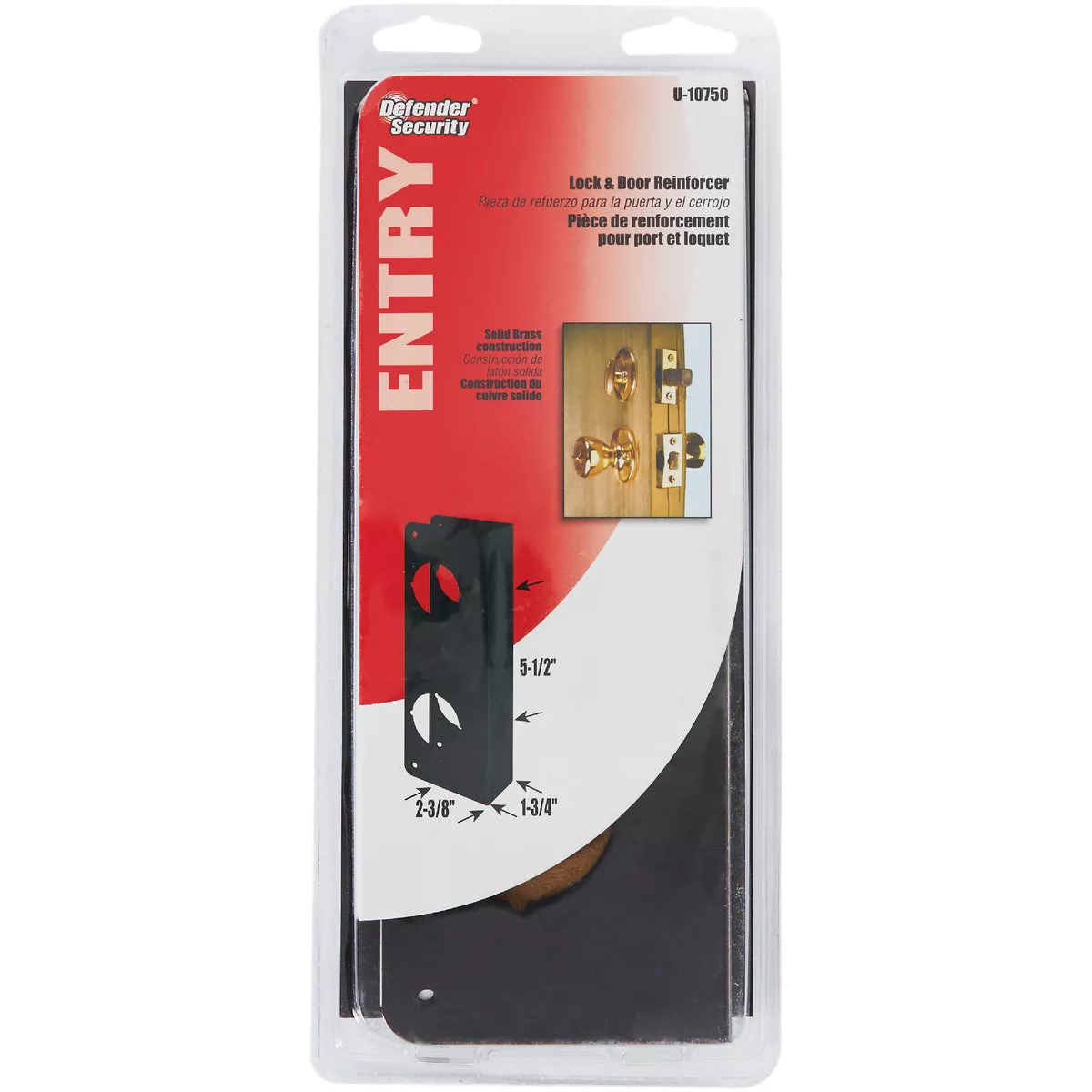 Defender Security 1-3/4 In. x 10-7/8 In. Door Thickness Bronze Door Reinforcer - photo 2