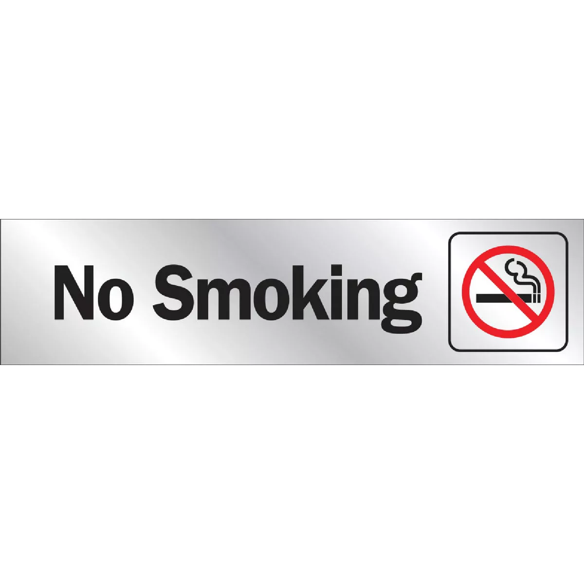 Hy-Ko 2x8 Brushed Aluminum Sign, No Smoking