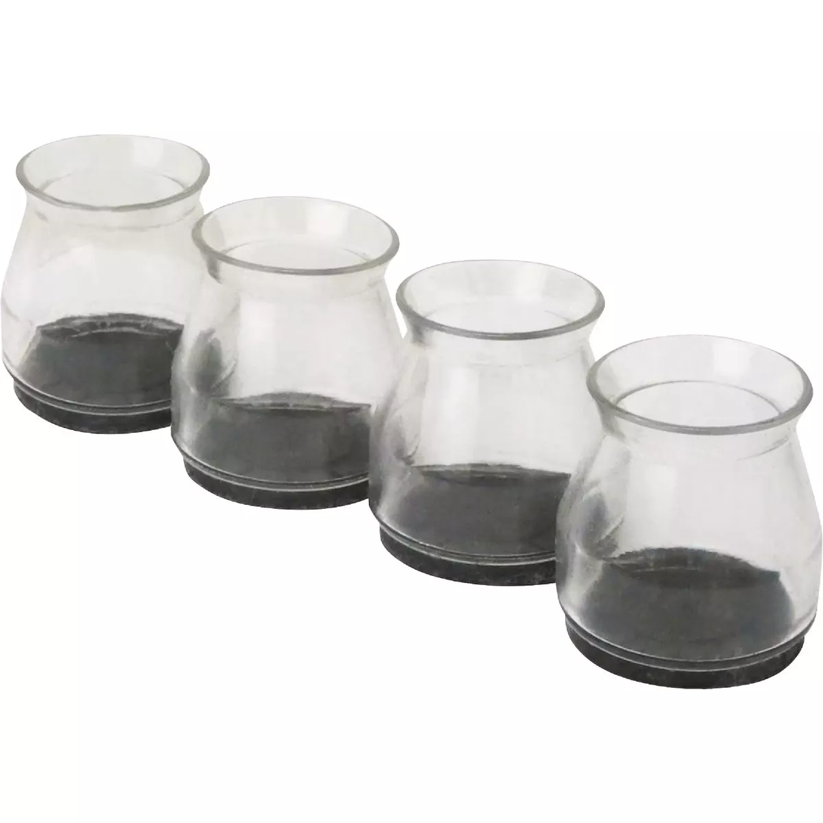Super Sliders 1 In. Metal Plate & Square Felt Silicone Furniture Leg Tips (8-Pack)