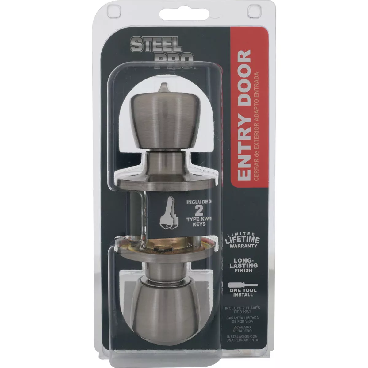 Steel Pro Brushed Nickel Entry Door Knob - photo 2