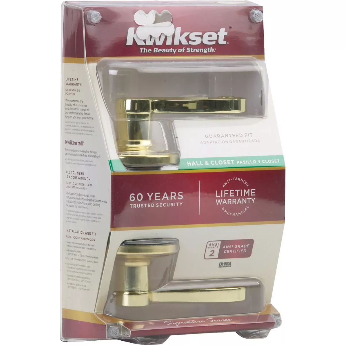 Kwikset Signature Series Polished Brass Lido Passage Door Lever - photo 2
