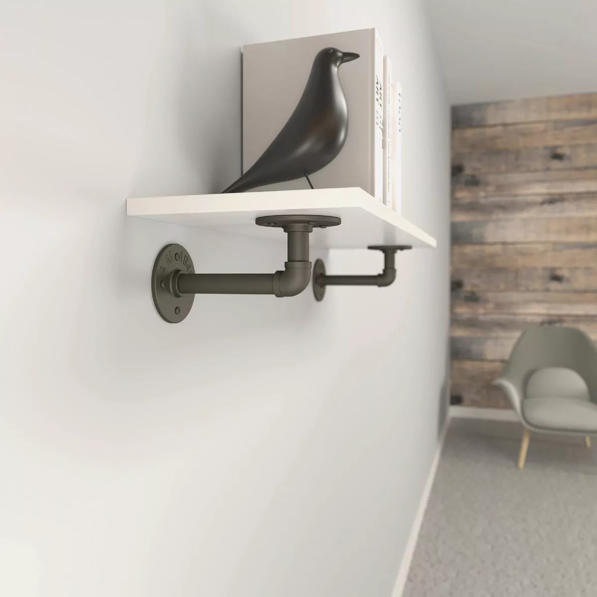 Knape & Vogt Birmingham 8 In. Industrial Elbow Pipe Shelf Bracket - photo 2