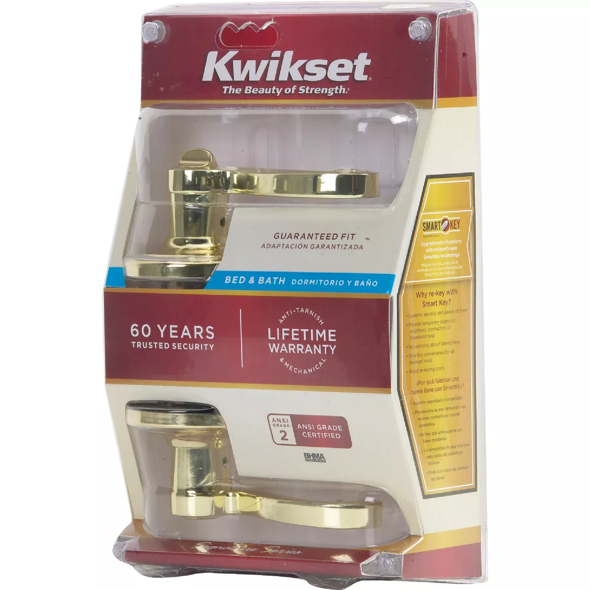 Kwikset Signature Series Polished Brass Lido Privacy Door Lever - photo 3