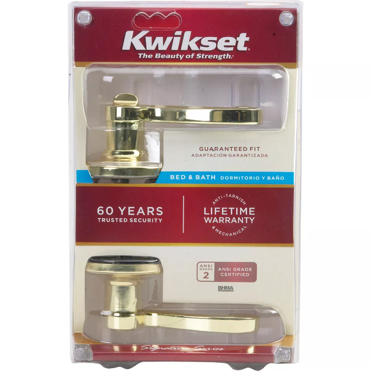Kwikset Signature Series Polished Brass Lido Privacy Door Lever - photo 4
