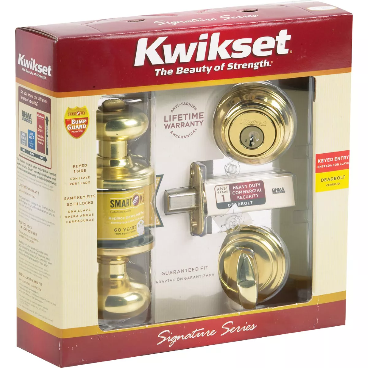 Kwikset Signature Series Juno Polished Brass Deadbolt and Door Knob Combo - photo 2
