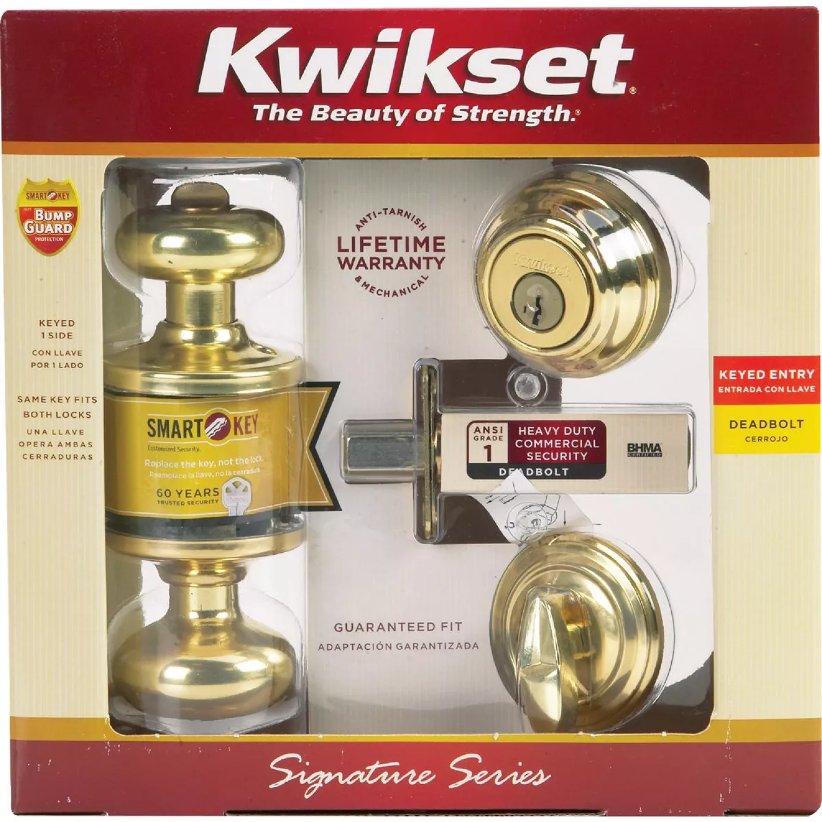 Kwikset Signature Series Juno Polished Brass Deadbolt and Door Knob Combo - photo 3