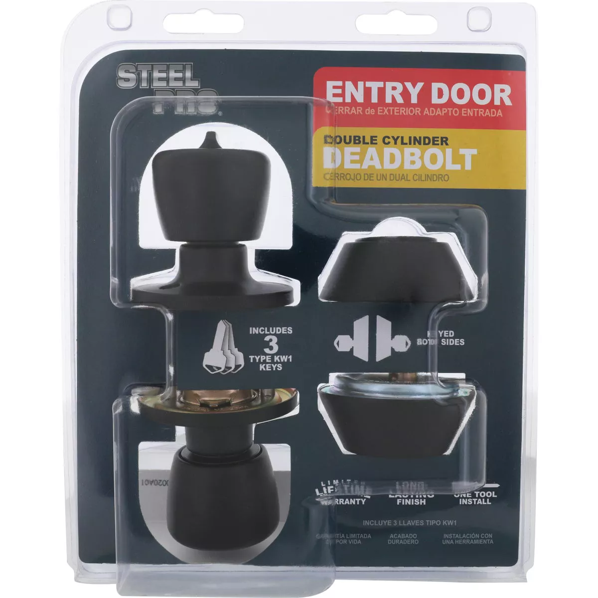 Steel Pro Matte Black Tulip 2-Cylinder Deadbolt & Door Knob Entry Combo - photo 2