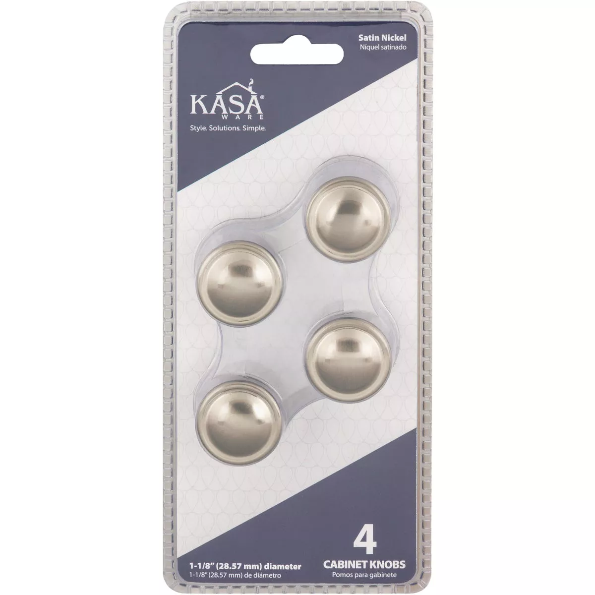 KasaWare 1-1/8 In. Diameter Satin Nickel Cabinet Knob (4-Pack) - photo 3