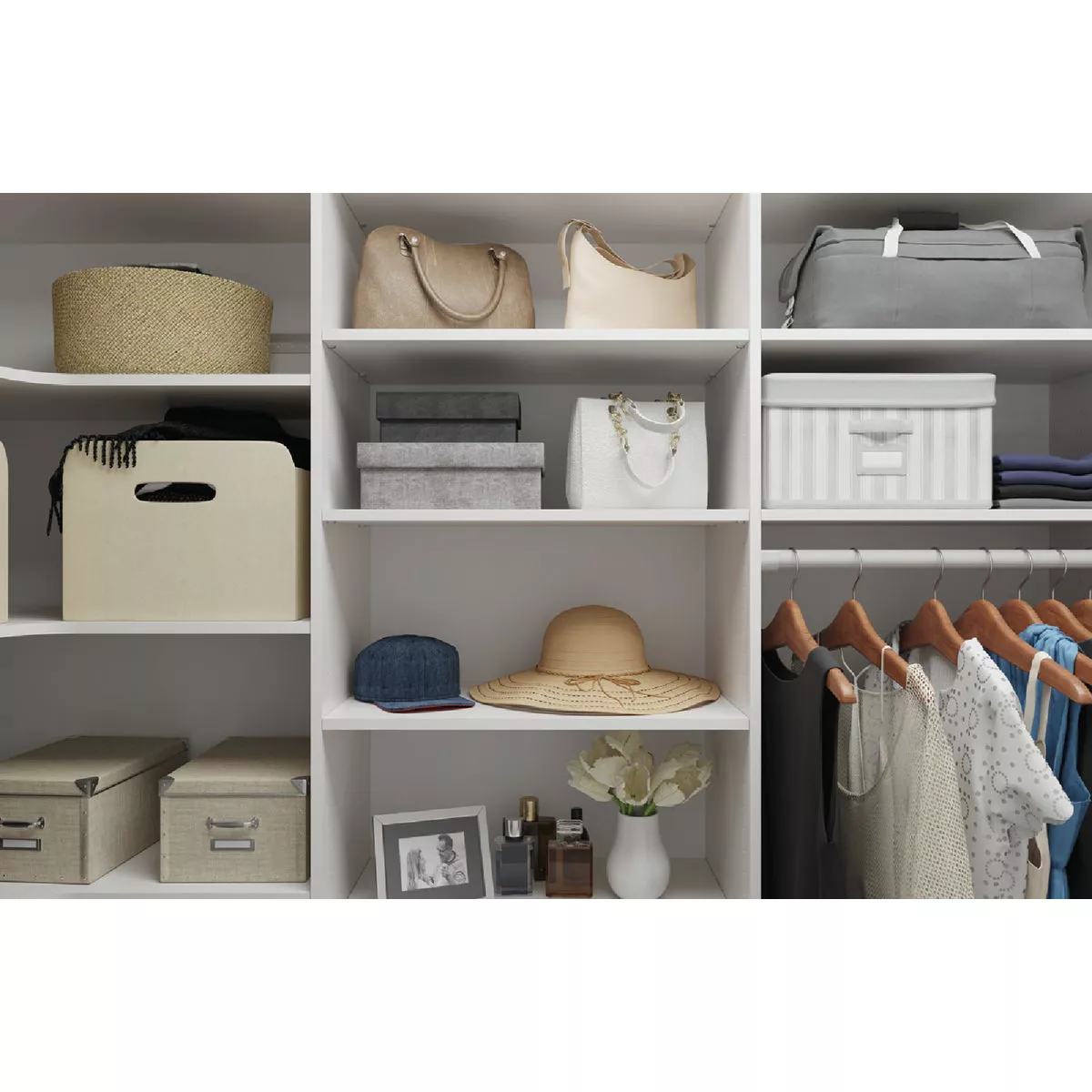 Easy Track 2 Ft. W. x 14 In. D. Laminated Closet Shelf, White (2-Pack) - photo 2