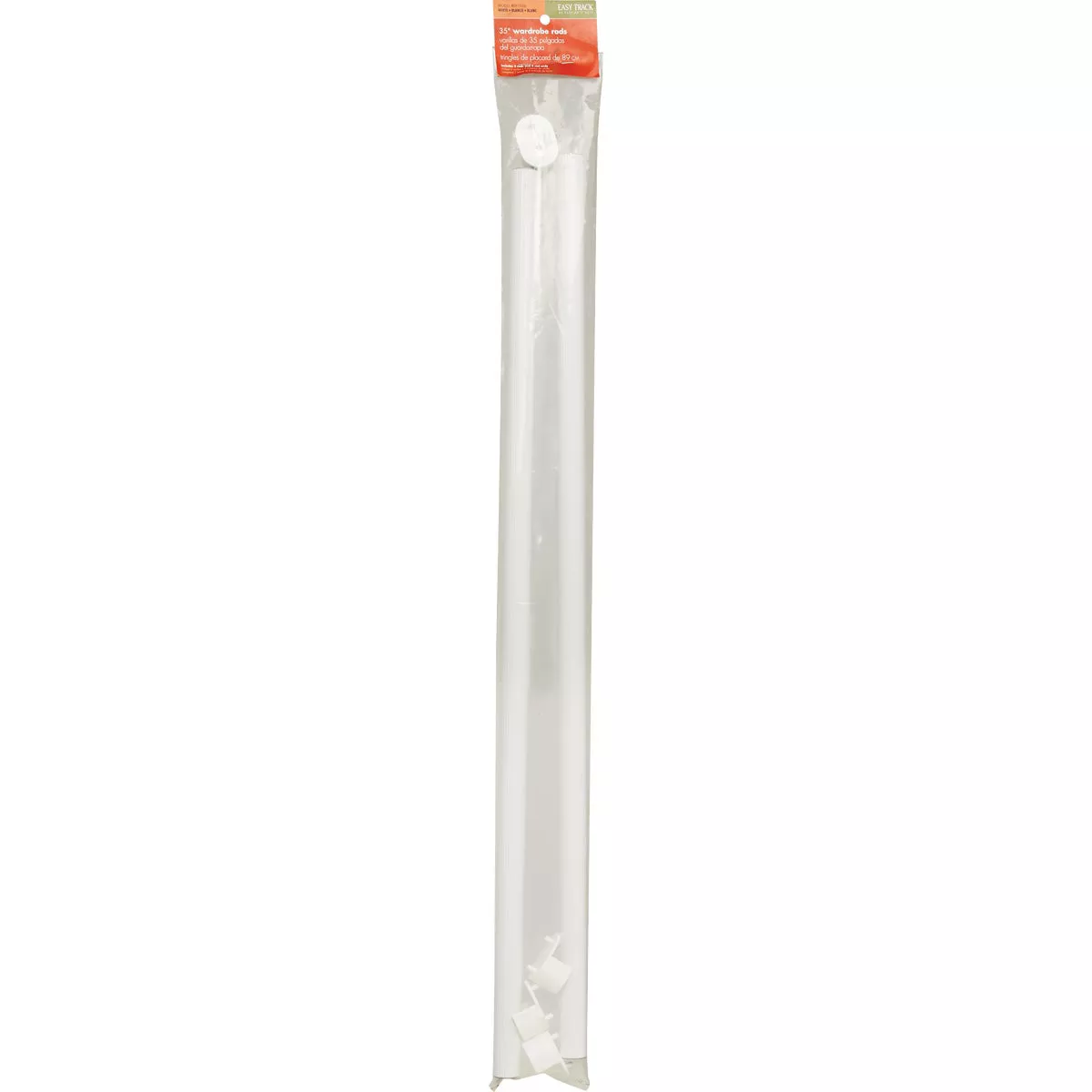 Easy Track 3 Ft. x 1 In. Closet Rod & Ends, White - photo 2