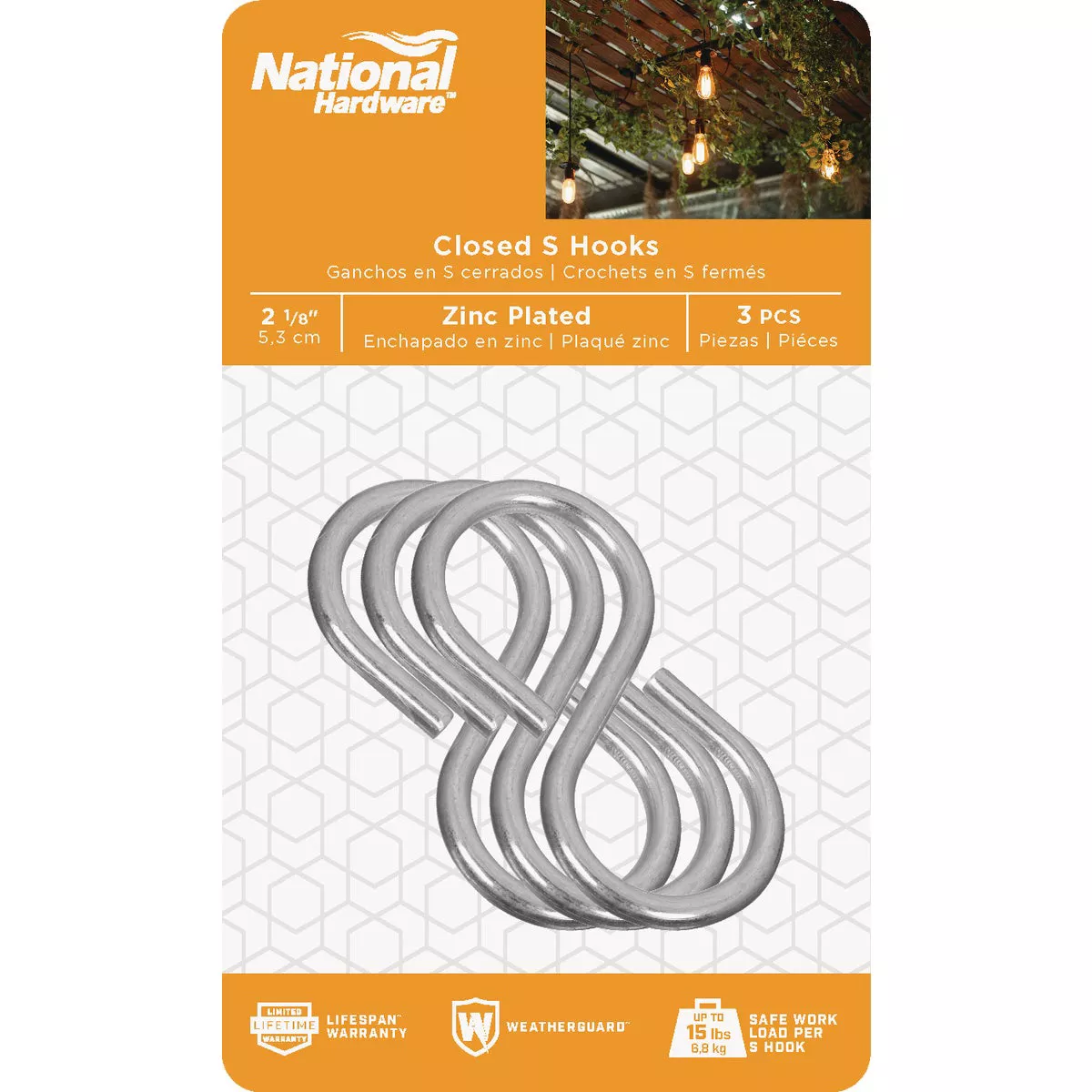 National Hardware 2-1/8 In. Zinc Light Closed S Hook (3 Ct.) - photo 2