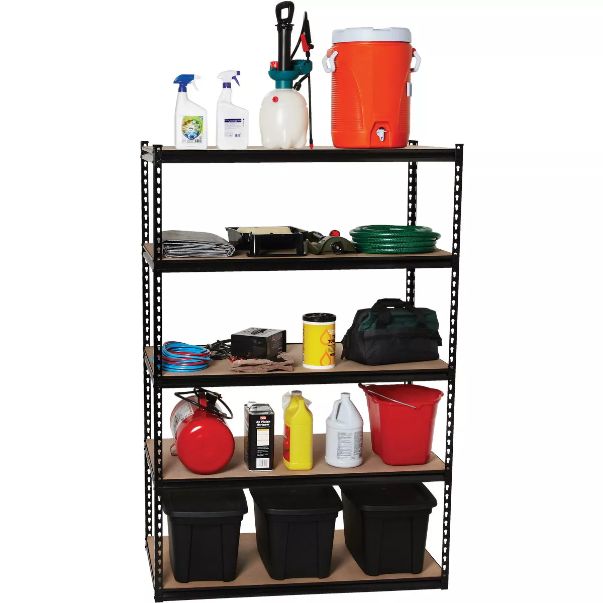 Z-Beam 48 In. x 72 In. x 24 In. Black Steel 5-Tier Shelving - photo 3