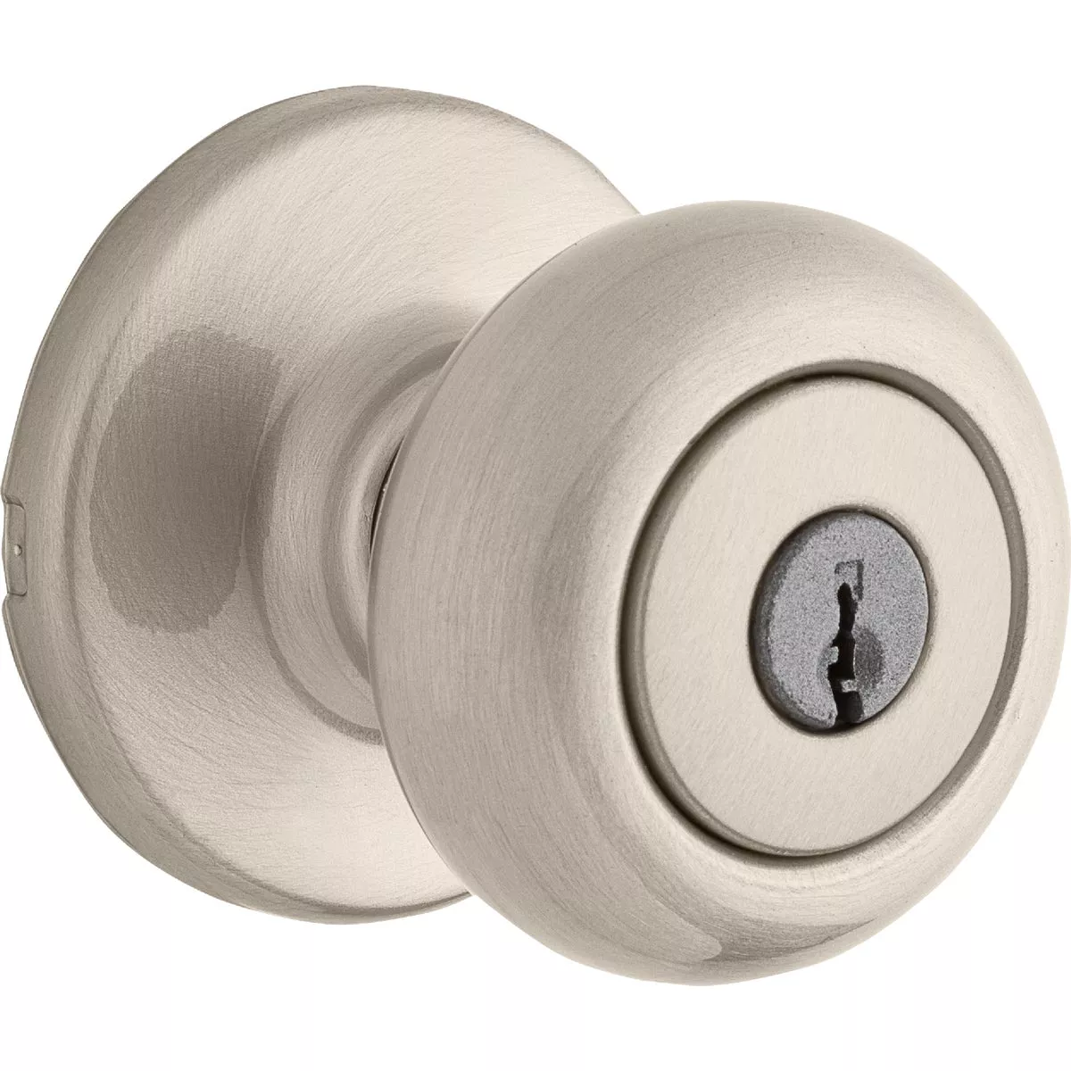Kwikset Cove Keyed Entry Knob in Satin Nickel
