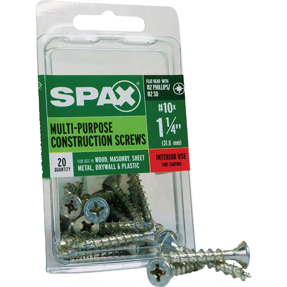 SPAX #10 x 1-1/4 In. Unidrive (Combo Drive) Flat Head Zinc (Interior) Multi-Purpose Construction Screw (20 Ct.) - photo 6