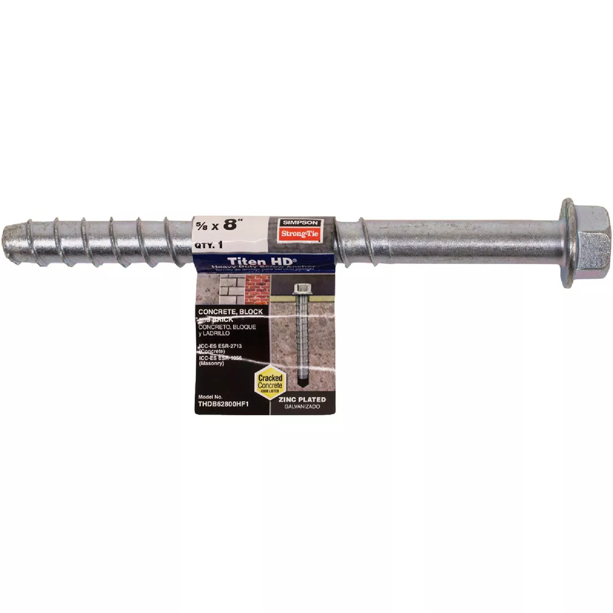 Simpson Strong-Tie Titen HD 5/8 in. x 8 in. Heavy-Duty Screw Anchor - photo 2