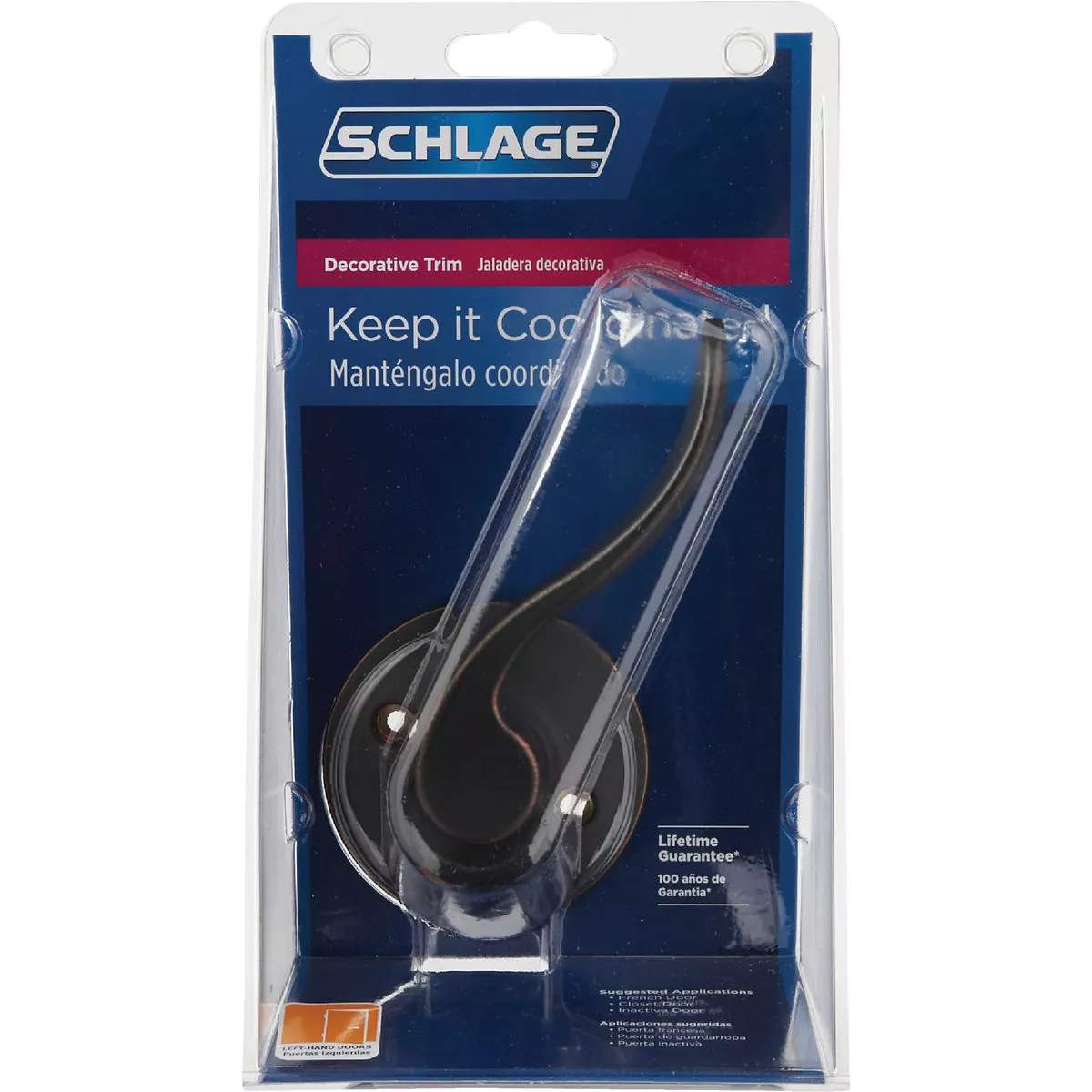 Schlage Accent Left-Handed Aged Bronze Dummy Door Lever - photo 2