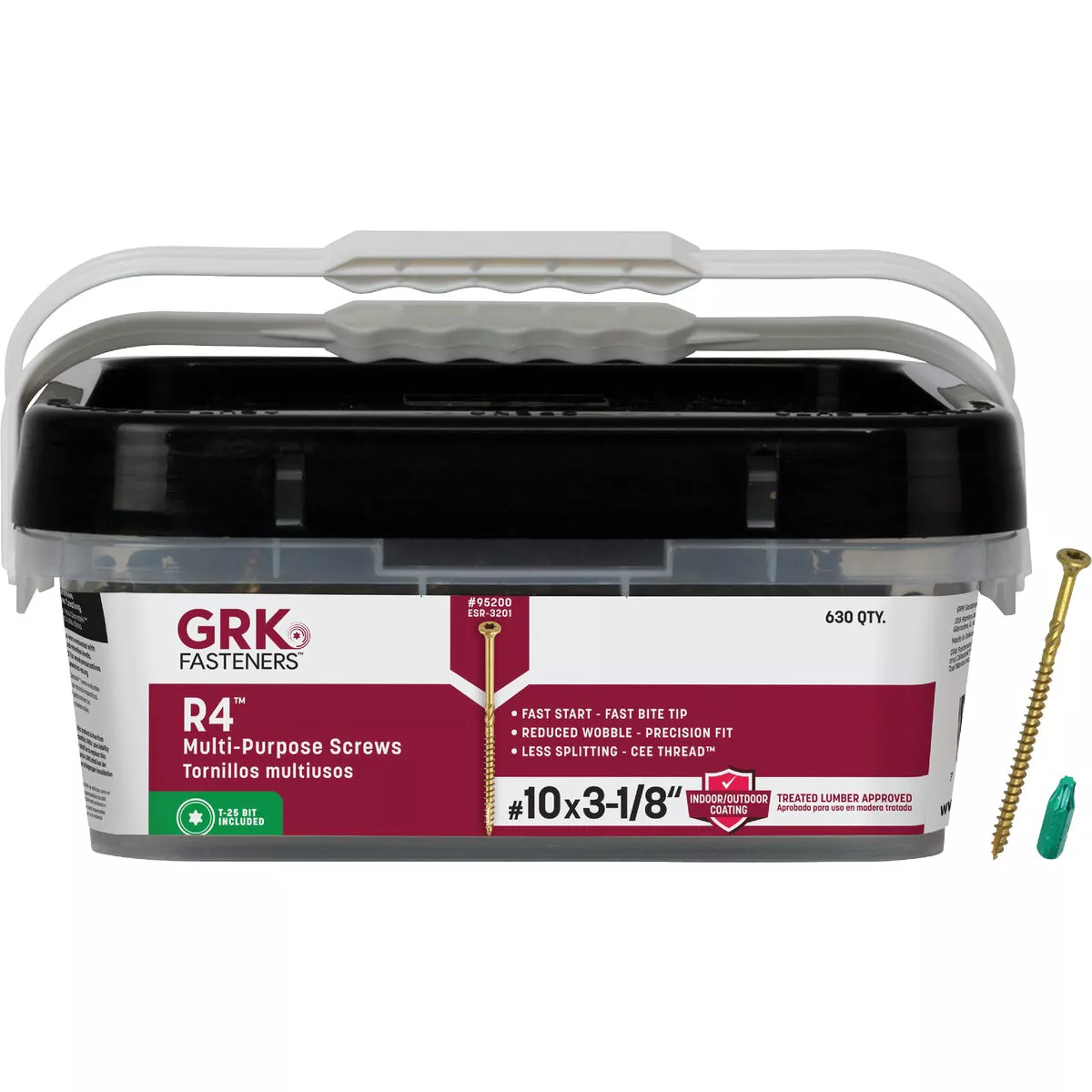 GRK R4 #10 x 3-1/8 In. Star Drive Multi-Purpose Wood Screw (630-Count)
