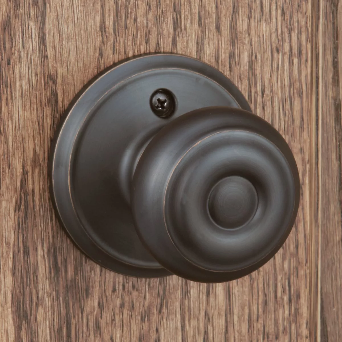 Schlage Aged Bronze Entry Door Handleset with Georgian Knob - photo 3