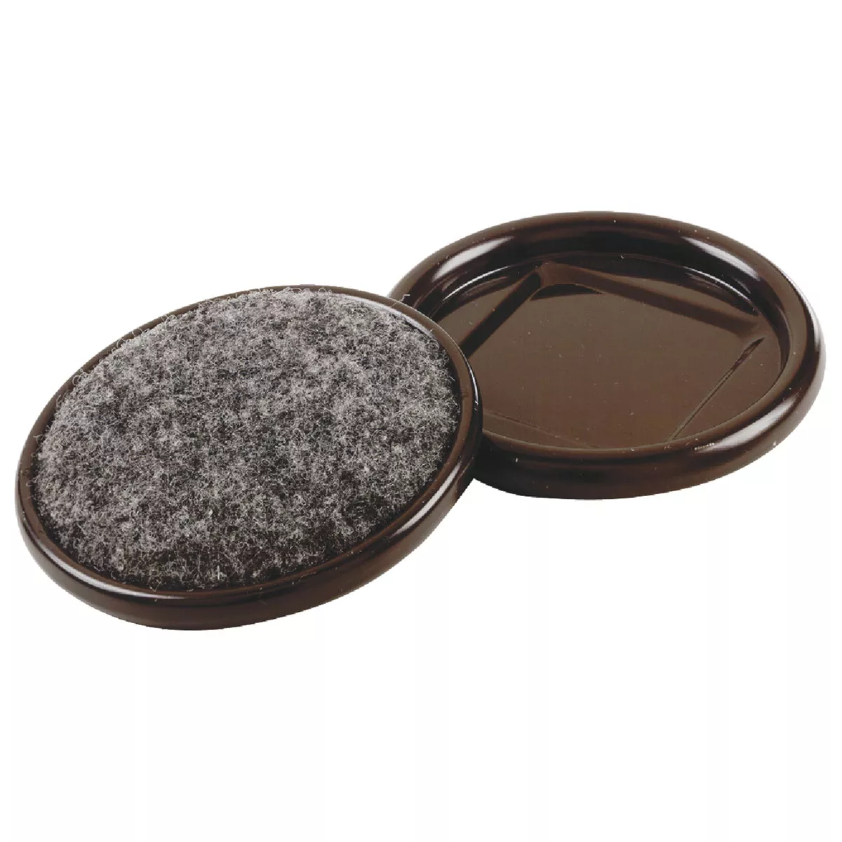 Do it 1-1/4 In. Inner Diameter Round Metal Cup/Felt Furniture Leg Cup, (4-Pack)