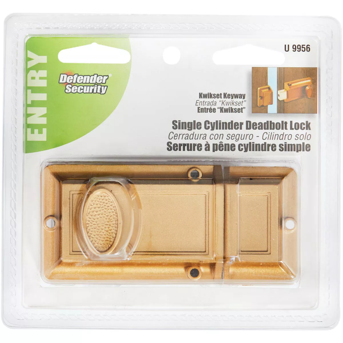 Defender Security Brass Night Lock Single Rim Deadlock - photo 2