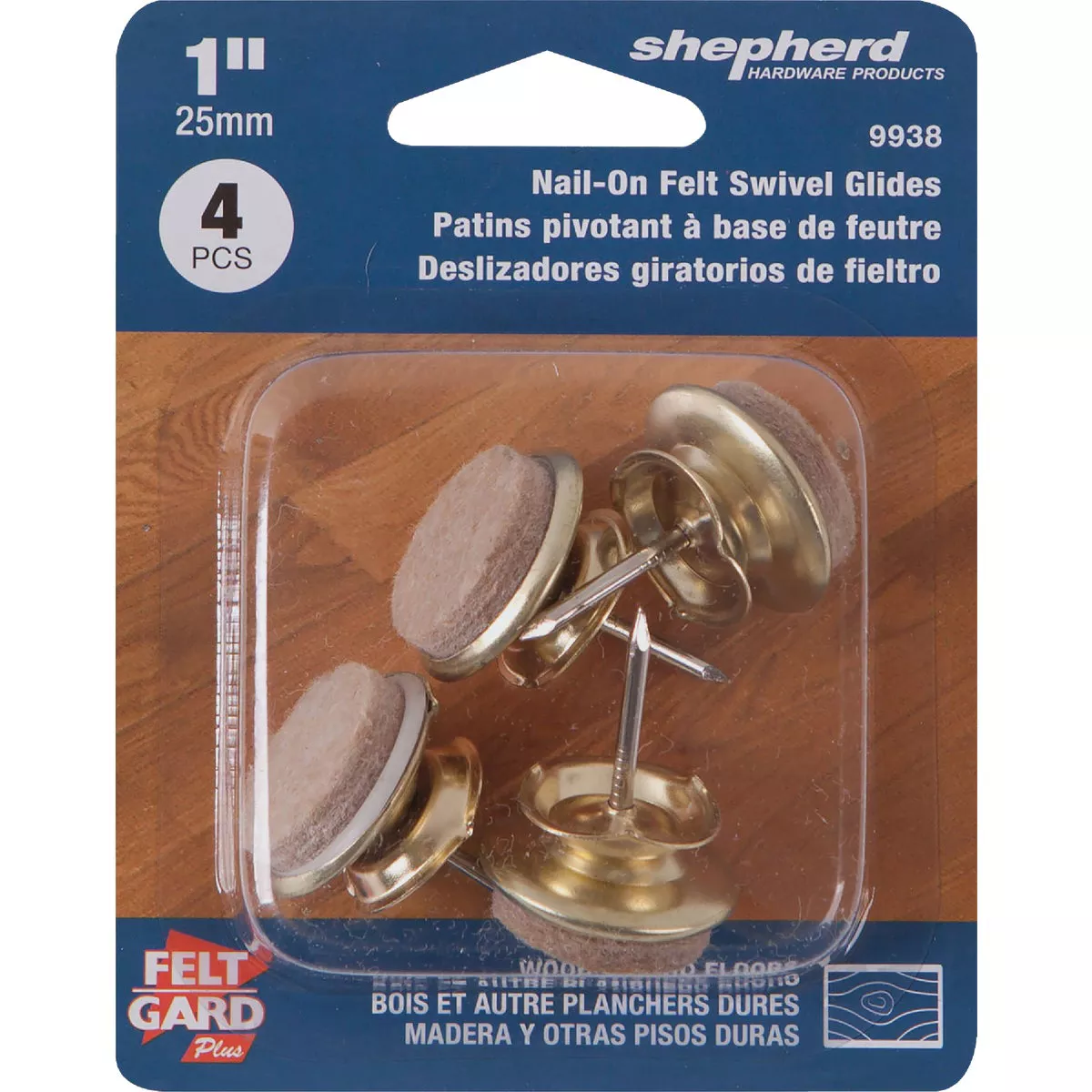Shepherd Hardware 1 In. Round Nail-On Felt Swivel Furniture Glide, (4-Pack) - photo 2