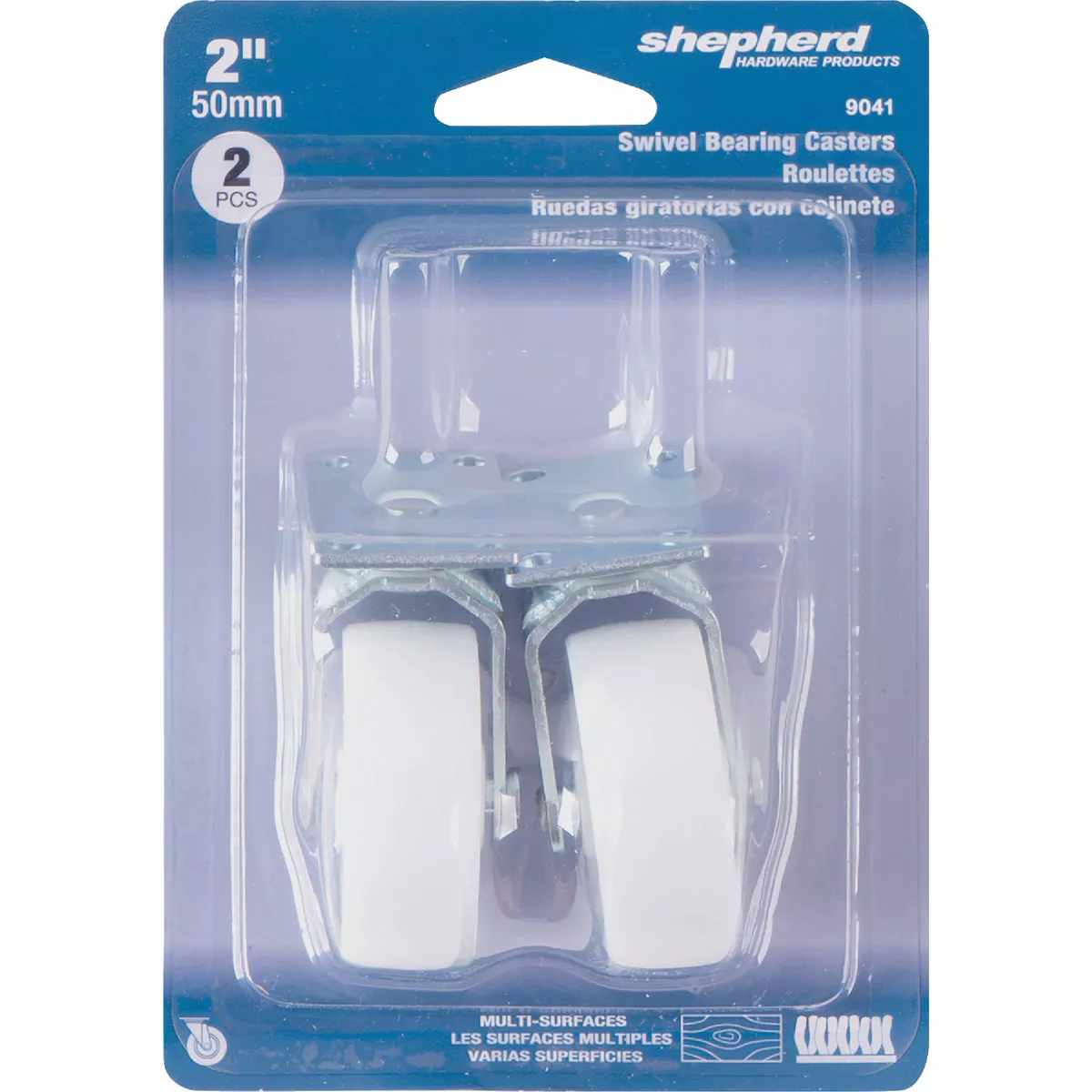 Shepherd Hardware 2 In. Light-Duty Plastic Swivel Plate Caster (2-Pack) - photo 2