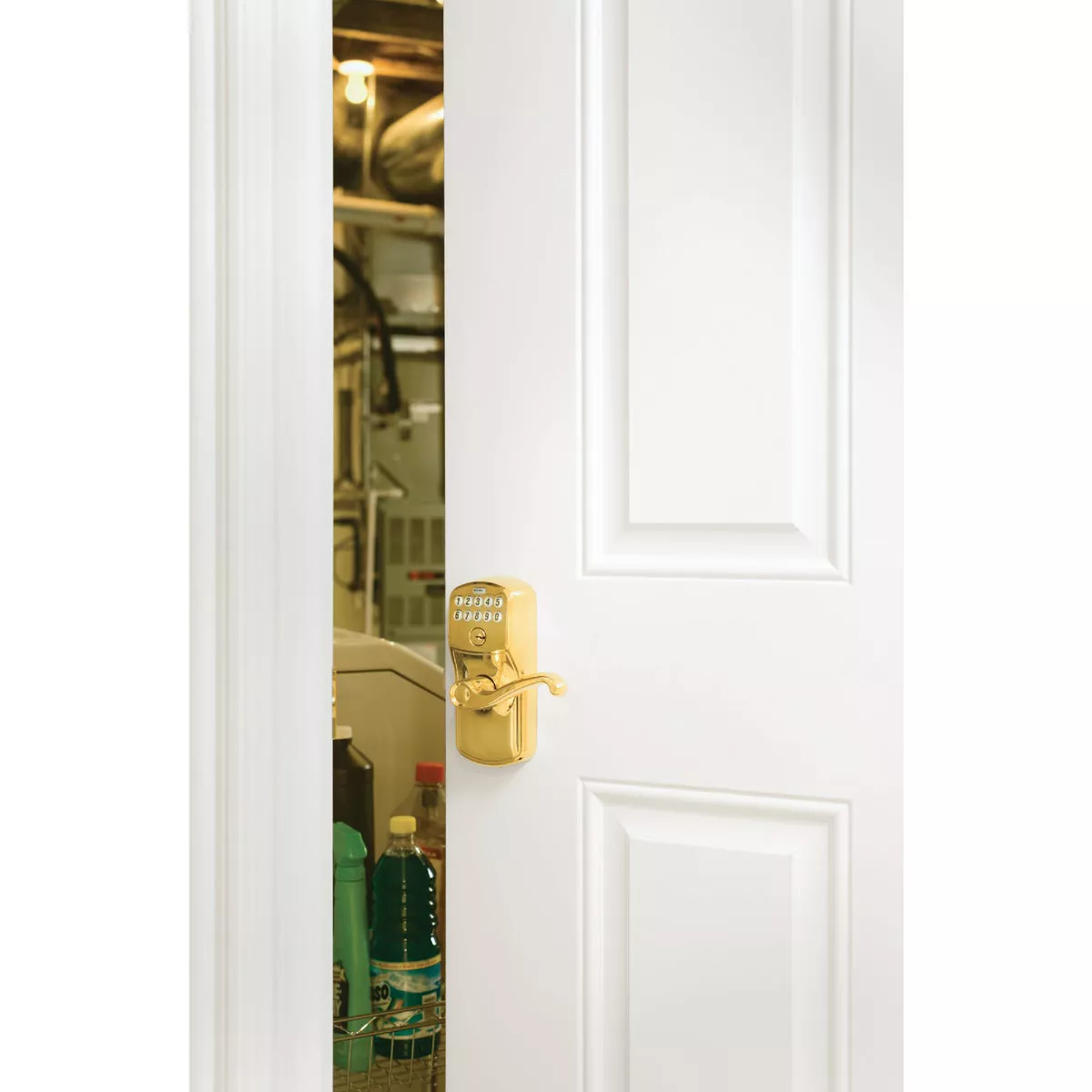 Schlage Plymouth Bright Brass Electronic Keypad Entry Lock - photo 2