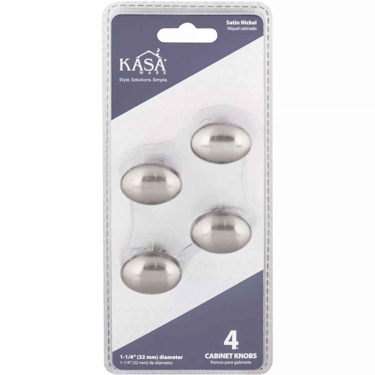 KasaWare 1-1/4 In. Dia. Satin Nickel Cabinet Knob (4-Pack) - photo 2