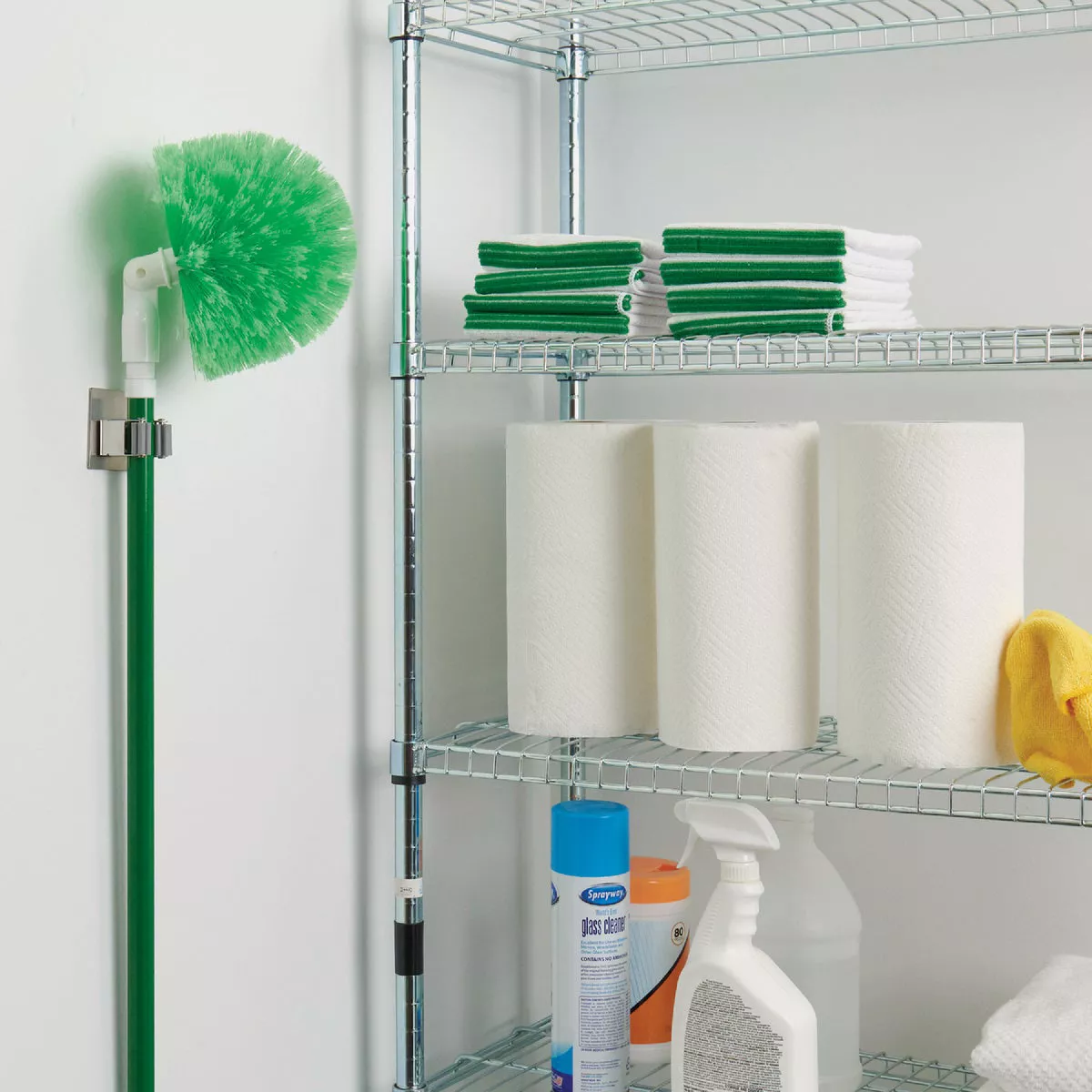Wrap-It Storage Broom-Mate Stainless Steel Adhesive Broom Holder Hook - photo 4